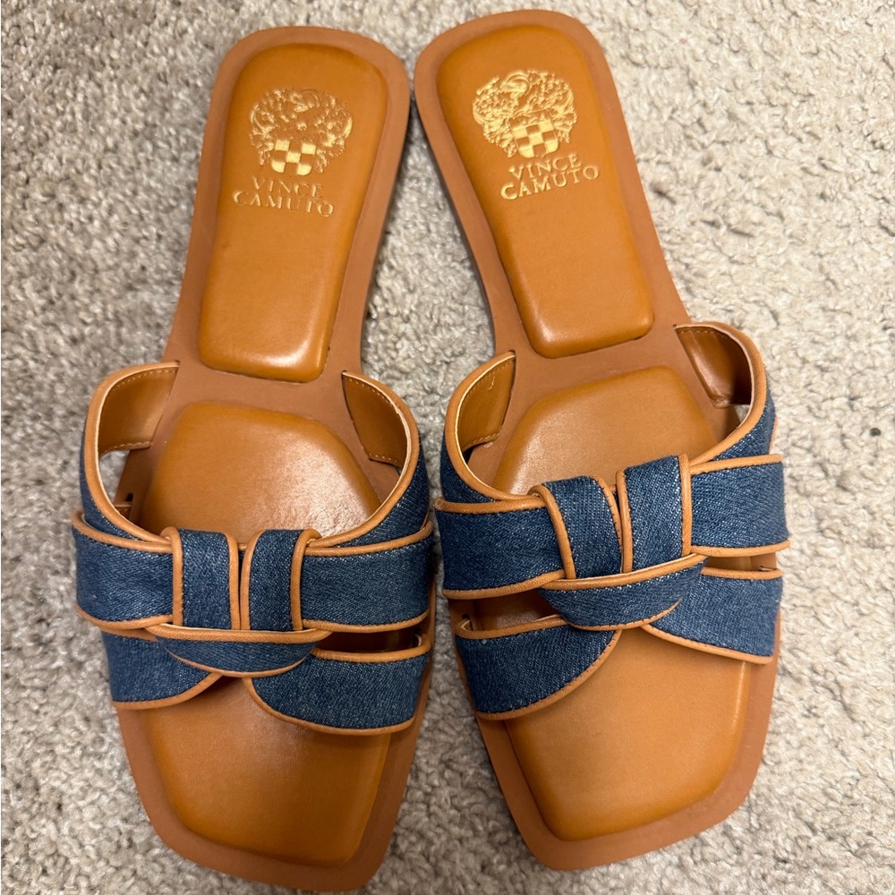 Vince Camuto Tan and Blue Women's Sandals